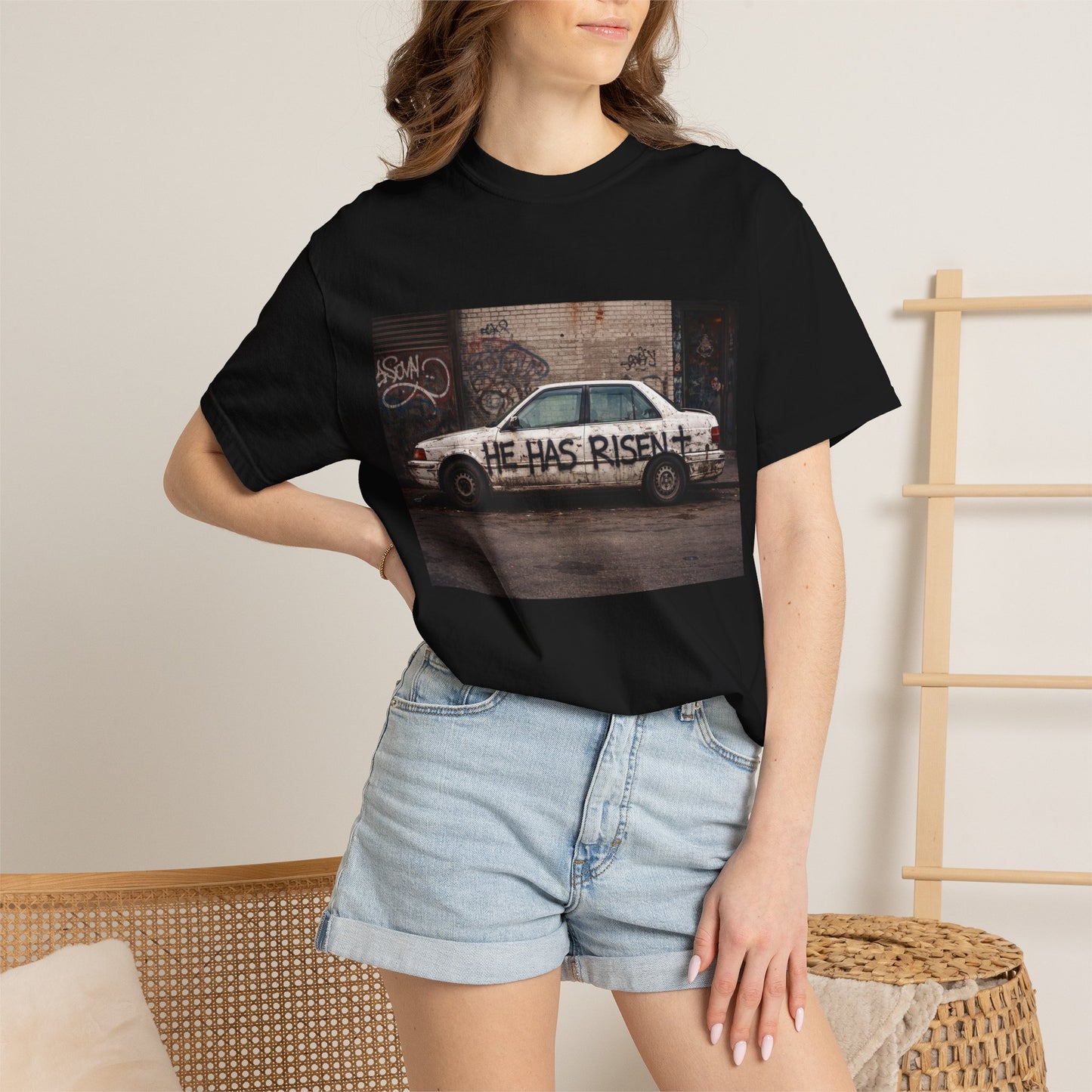 He Has Risen Graffiti Car T-Shirt