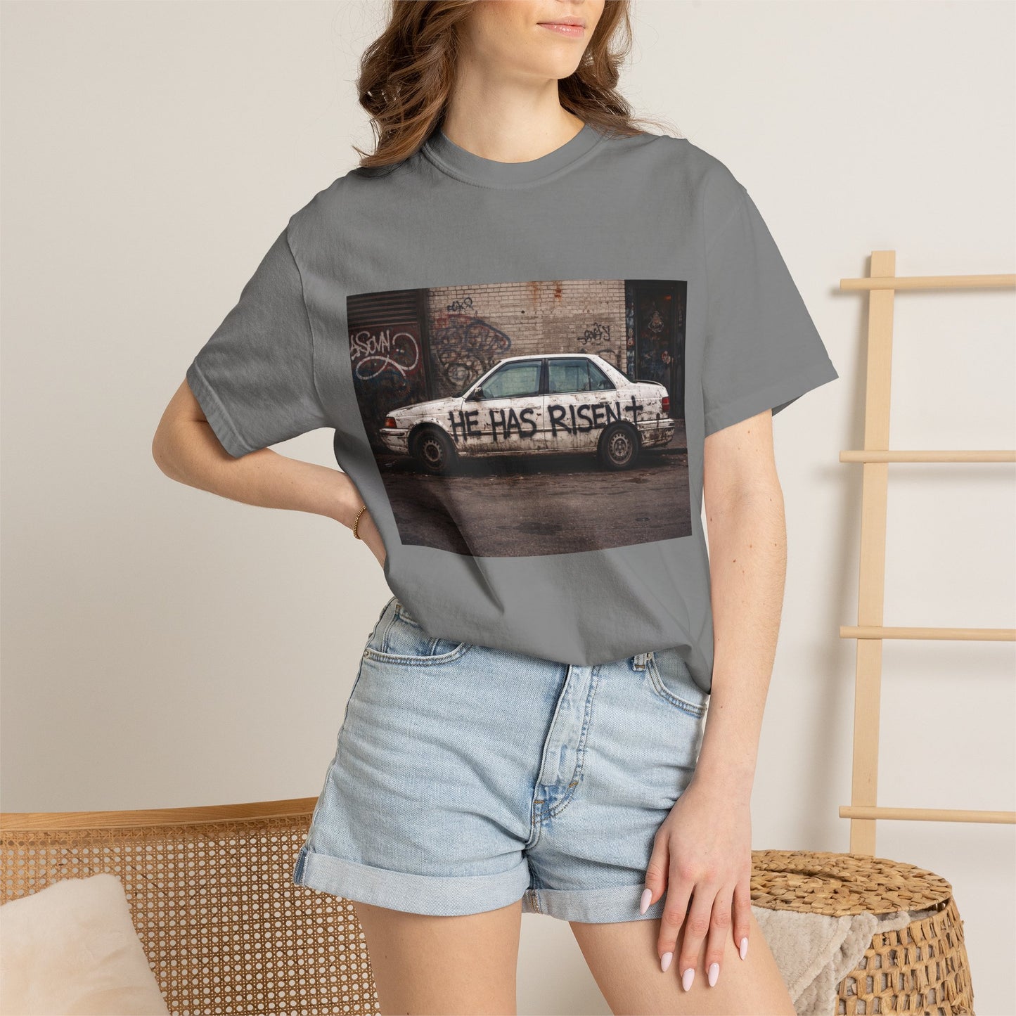 He Has Risen Graffiti Car T-Shirt