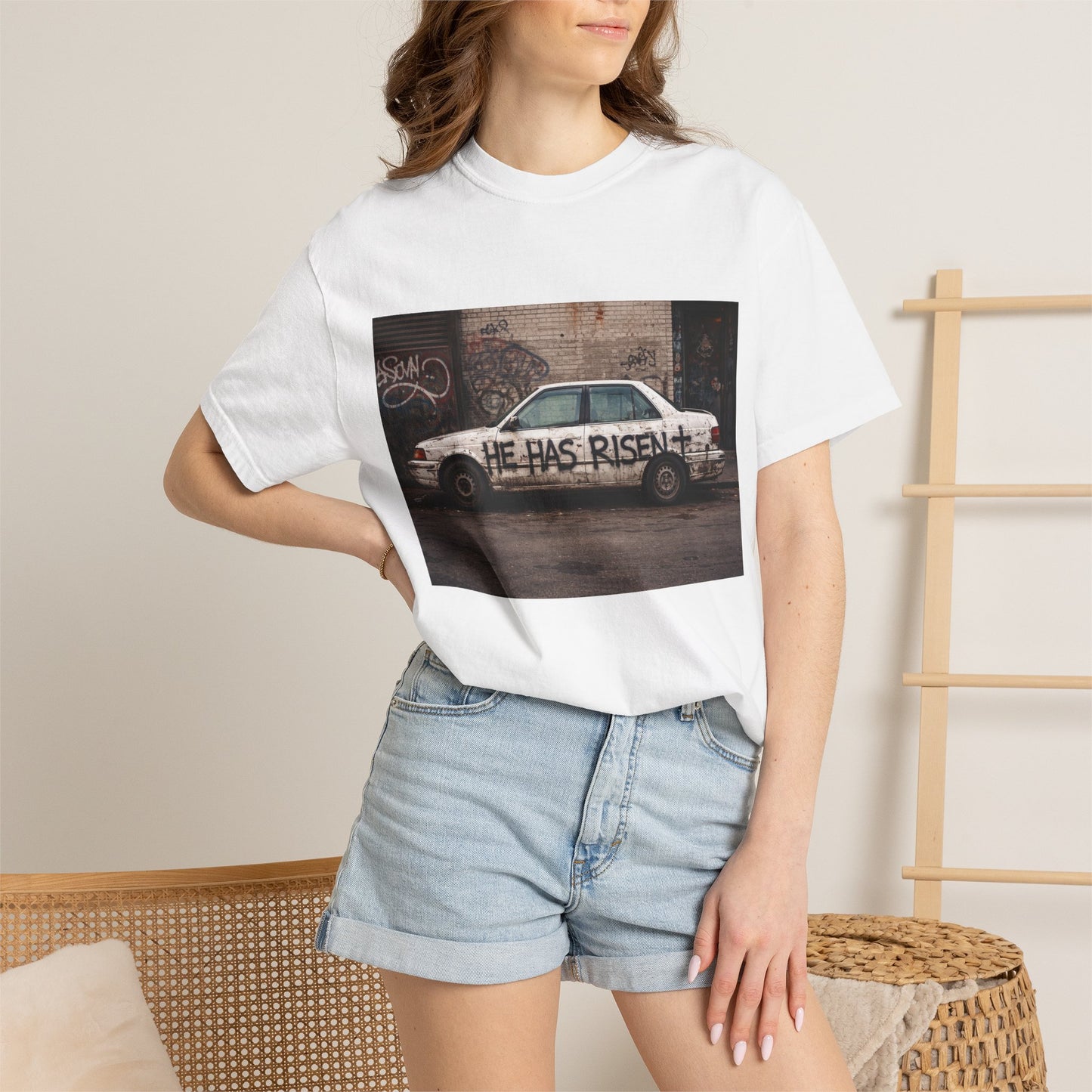 He Has Risen Graffiti Car T-Shirt